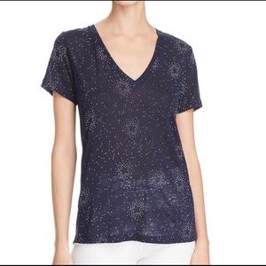 Rails Navy Linen Blend V-Neck